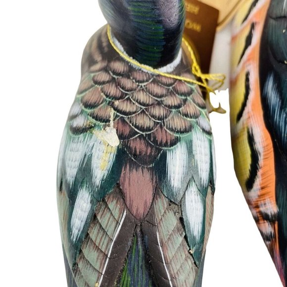 Heritage Hand Carved Duck Decoys Flawed Hand Painted Hunting Birds Solid Lot 2 u - Picture 8 of 11